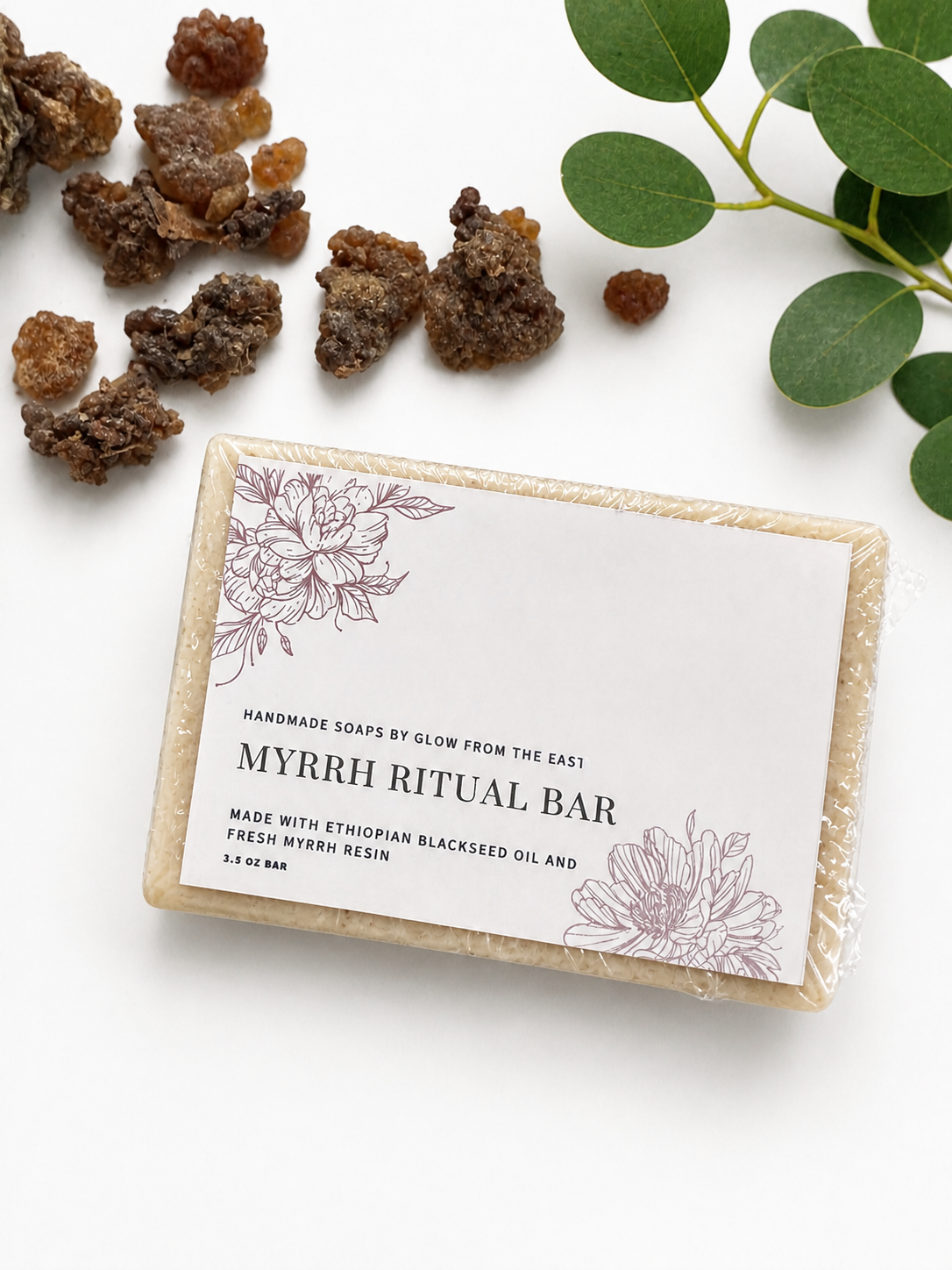 Myrrh ritual bar, restorative Healing for acne and rosacea